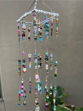 Handmade Multicolor Beaded Suncatcher 12 inches